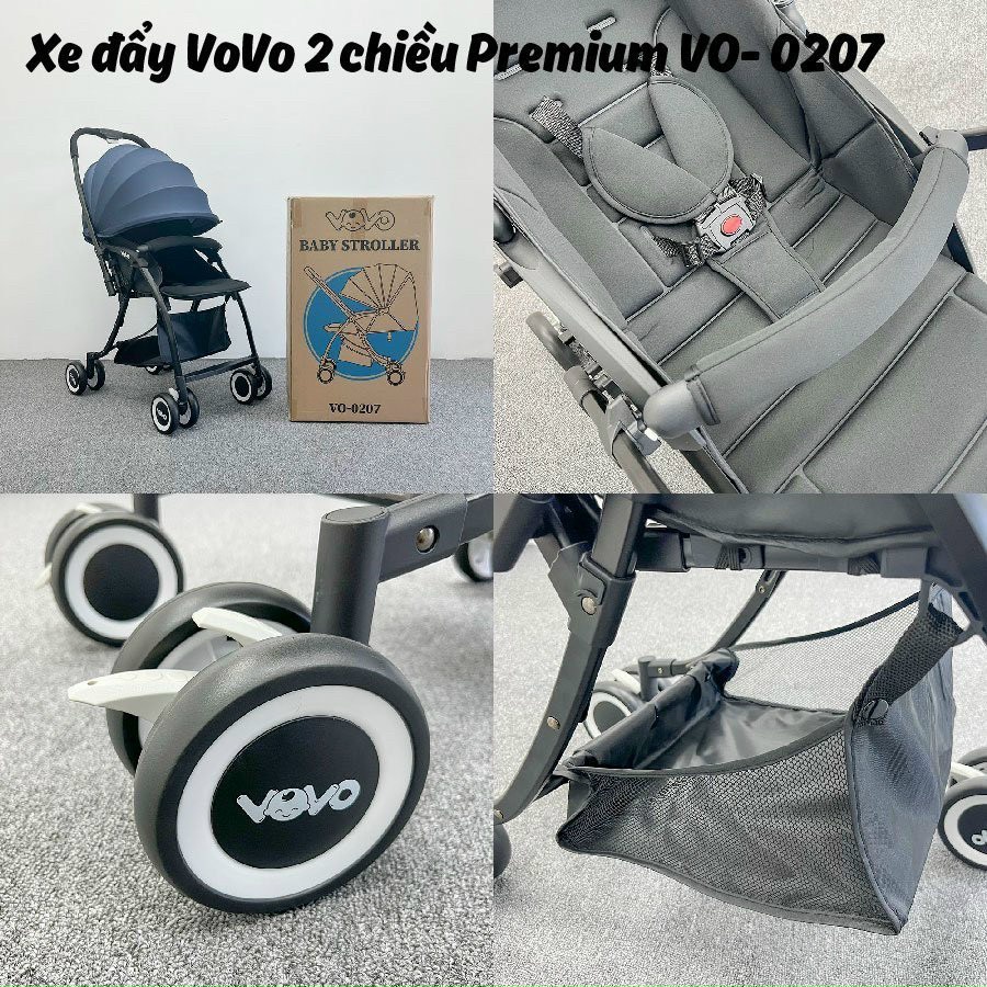 xe đẩy trẻ em gấp gọn 2 chiều 3 tư thế vovo vo-0207 mẫu nâng cấp mới nhất 6