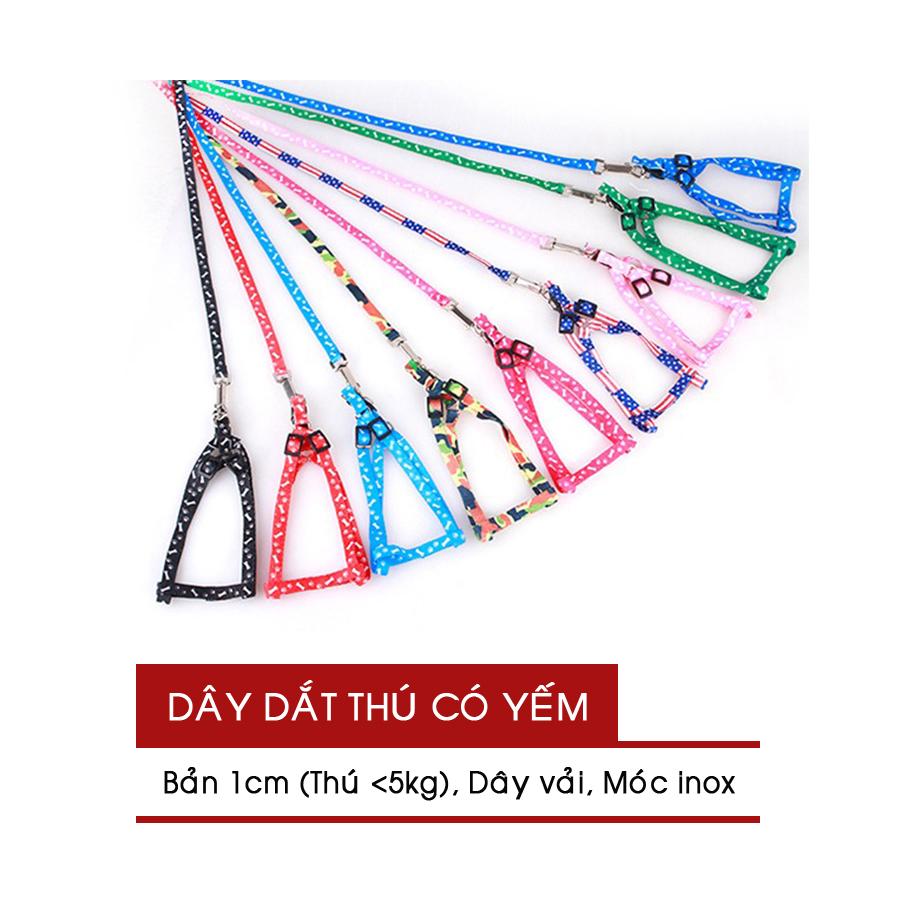 Dây Dắt Chó Mèo (1-3kg) Có Yếm - Nhiều Màu - Nông Trại Thú Cưng