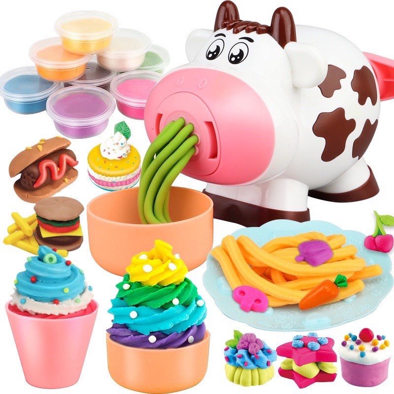 Bộ đất nặn bò sữa an toàn cho bé, set đất nặn làm từ bột mỳ