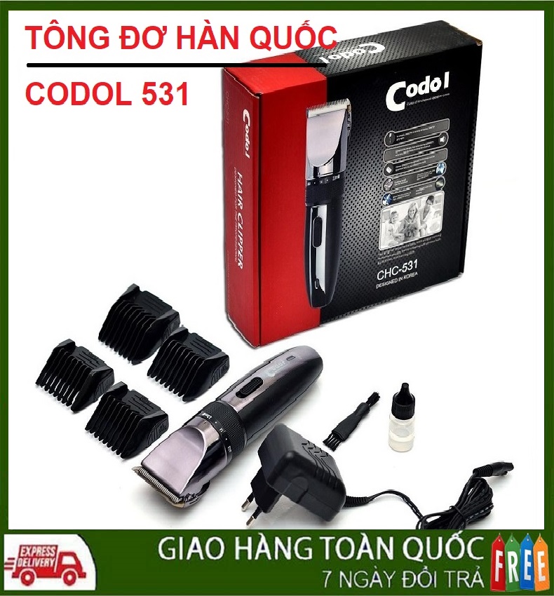 (Ưu đãi thương hiệu) Tông đơ cắt tóc gia đình CODOL 531, Tăng đơ cắt tóc, hớt tóc (tong do cat toc) chuyên nghiệp không dây cho trẻ em, người lớn, gia đình và các salon tóc