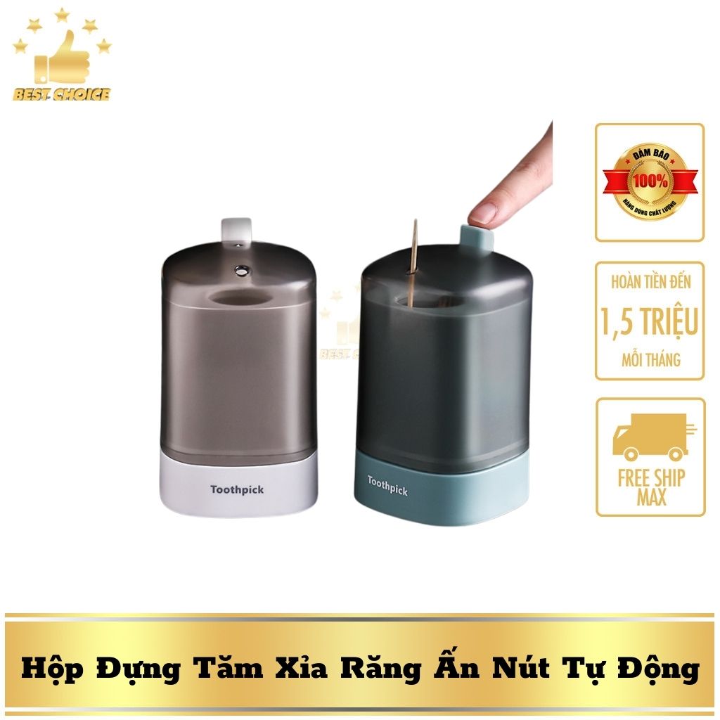 Hộp đựng tăm xỉa răng ấn nút tự động cao cấp, hộp đựng tăm xỉa răng tự động thông minh