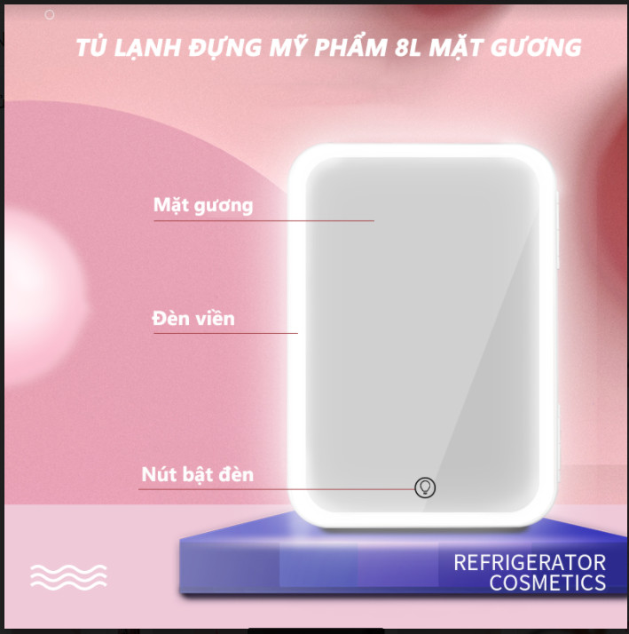 Tủ lạnh 8L - Tủ lạnh măt gương - Tủ lạnh đựng mỹ phẩm - Tủ lạnh , tủ mát mini 8 Lít, hai chiều nóng lạnh dùng cả trong nhà, trên oto, xe hơi Cao cấp,Tủ lạnh mini 2 chế độ nóng lạnh 8 lít (Bảo hành 1 đổi 1 trong 7 ngày)