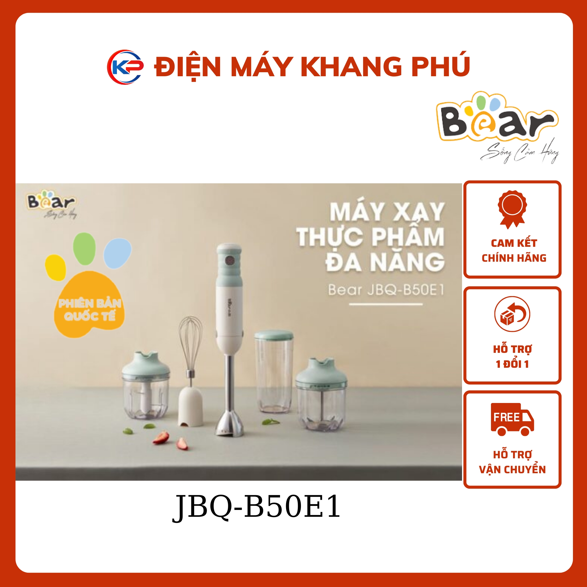 Bộ máy xay cầm tay đa năng jbq-b50e1 - hàng chính hãng - bảo hành 18 tháng - phiên bản quốc tế
