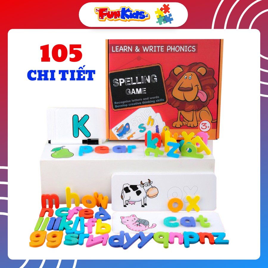 Đồ chơi trẻ em bộ học cụ 105 chi tiết chữ cái và từ vựng Tiếng Anh giúp trẻ từ 3 tuổi trở lên học tốt từ vựng