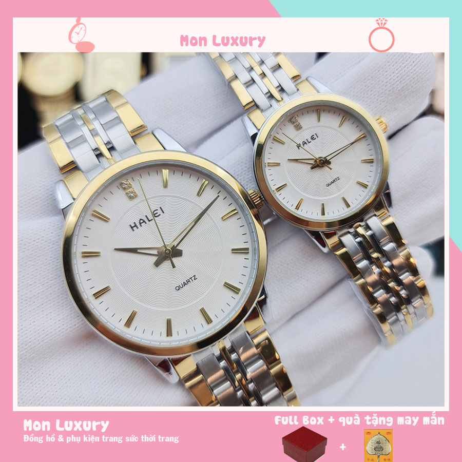 Đồng Hồ Nam Nữ Halei 552M Dây Demi Mặt Trắng Sang Trọng Máy Nhật Chính Hãng Chống Nước - Full Box + Pin Dự Phòng + Quà Tặng May Mắn