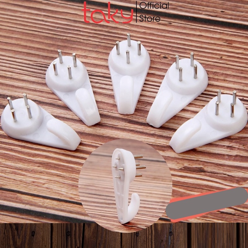 10 Móc Đóng Đinh 4 Chân, Móc Treo Đa Năng, Móc Treo Tranh, Ảnh, Chịu Lực Tốt, Chắc Chắn. TakyMall 2221Set10