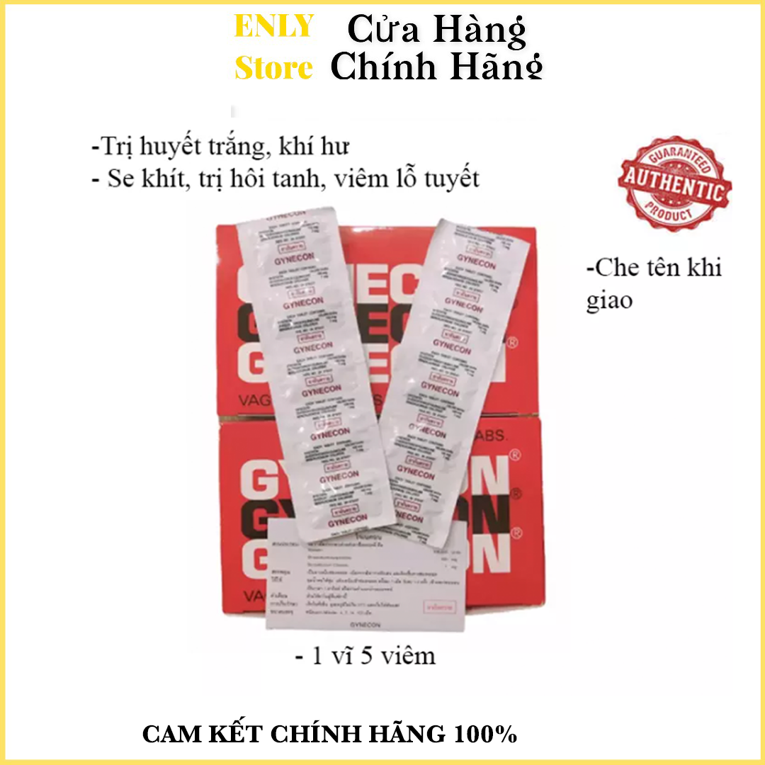   100 viên   Viên Đặt Phụ Khoa Gynecon Giảm Viêm Hôi Se Khít Thái Lan Chính Hãng- Vỉ 5 viên 