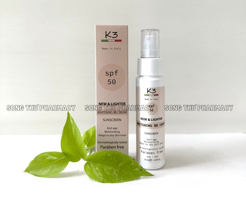 K3 whitening bb cream spf 50 – kem chống nắng trắng da che khuyết điểm