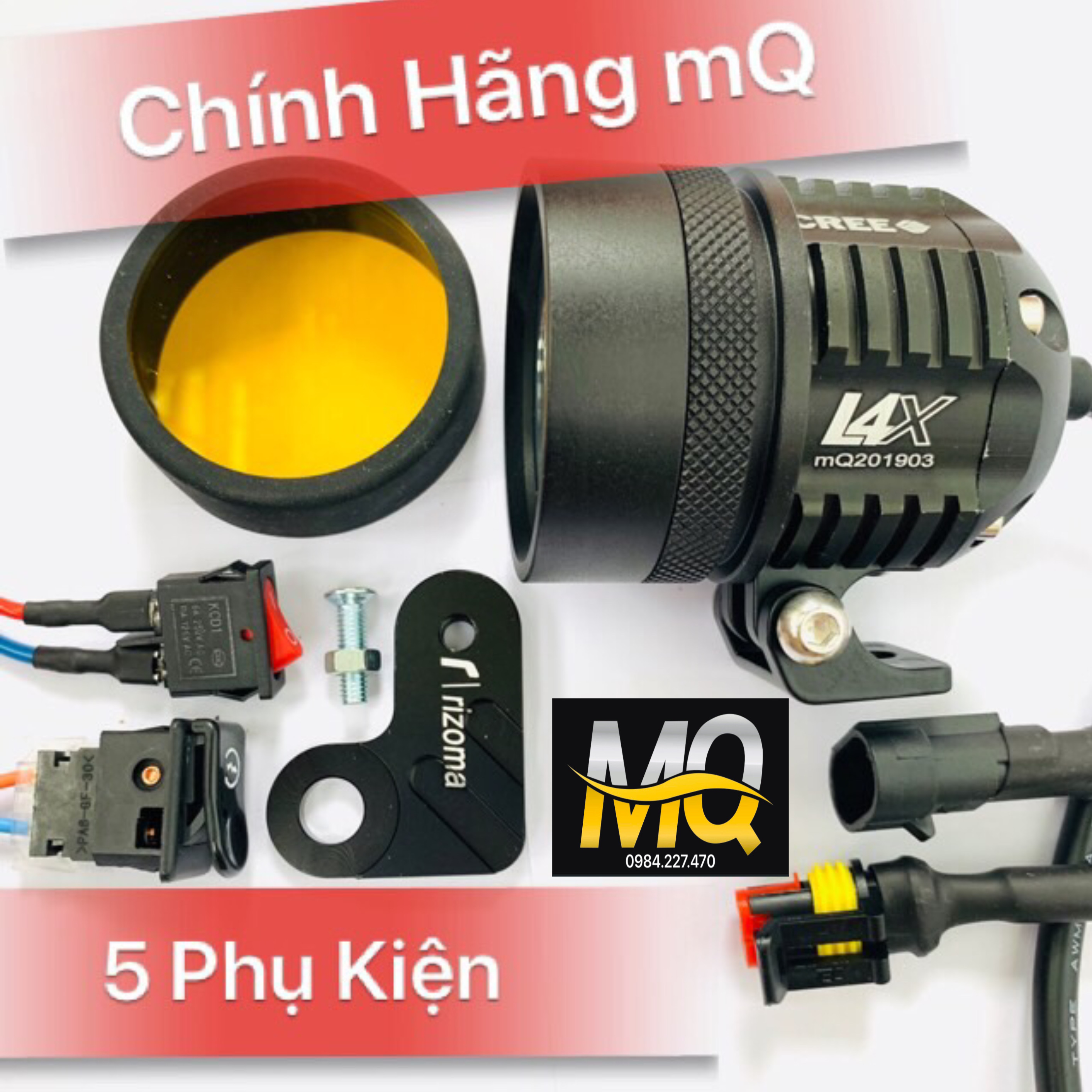 Đèn trợ sáng l4x 35w chip led cree cao cấp loại 1 chính hãng mq + tặng bộ 5 phụ kiện như hình