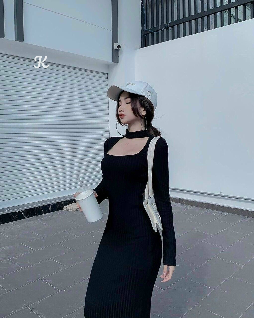 Đầm body basic màu đen cổ vuông dáng dài qua gối mặc tôn dáng siêu đẹp, chất thun gân kèm ảnh thật