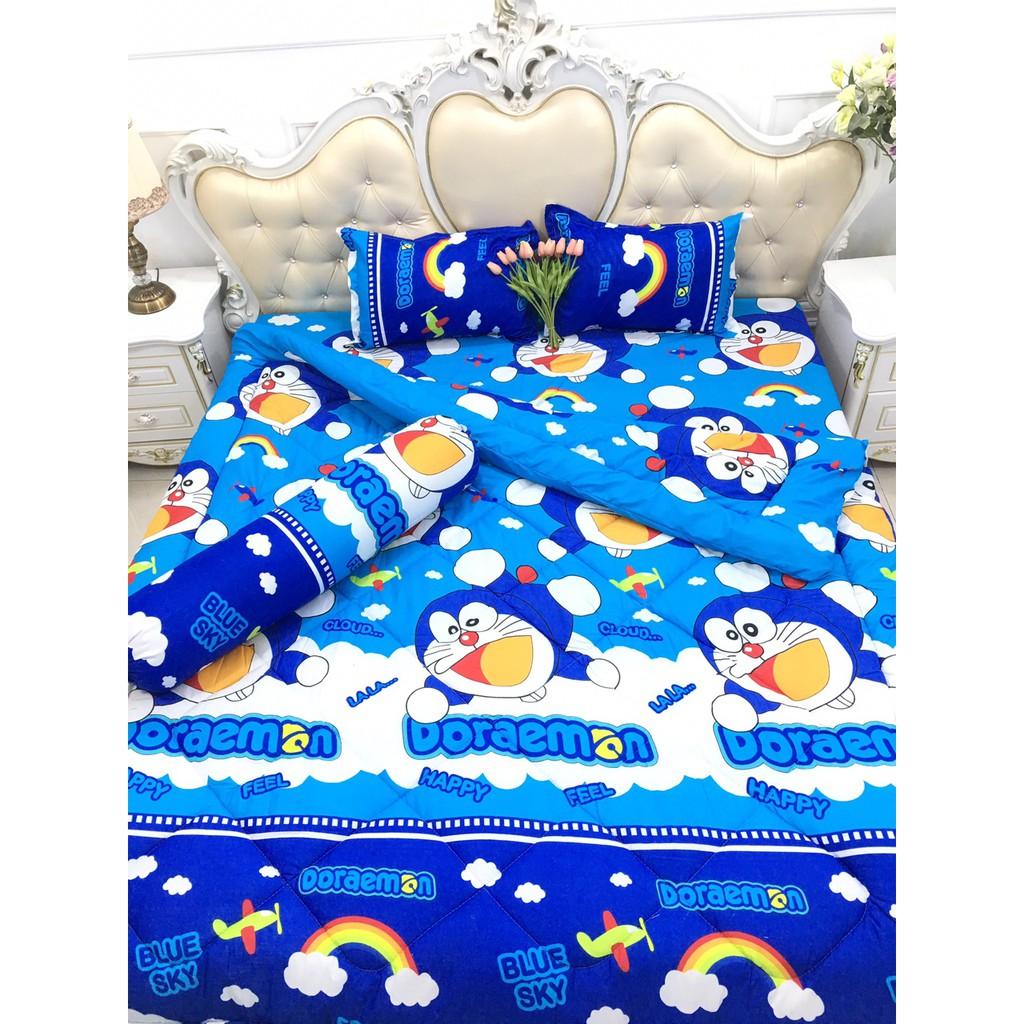 Bộ Ga Nệm Cotton Hình Mèo Máy M8x2M