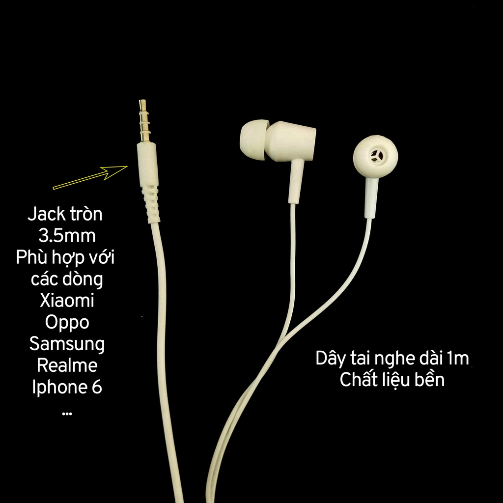 Tai nghe có dây ip 6/ 6s+ chống ồn, tai ip jack 3.5 chống ồn. hỗ trợ các dòng jack 3.5mm