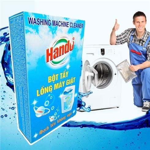 Bộ 5 hộp 10 gói bột vệ sinh tẩy lồng máy giặt Hando loại 100g/gói GT95(Xanh)