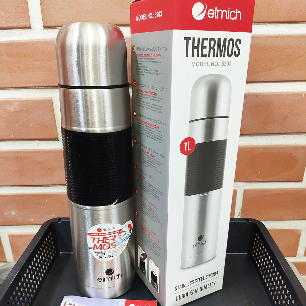 Bình giữ nhiệt 3 lớp inox 304 elmich 1000ml el-5203 xuất xứ ch séc - chính hãng, bảo hành 12 tháng