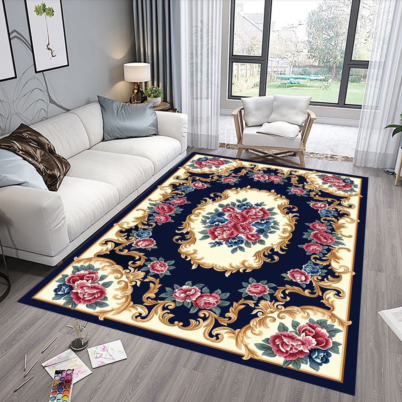 Thảm trải sàn, Thảm trang trí, thảm bali 3d, Thảm bali 5d, Thảm phòng khách, Thảm sofa, thảm sàn cao cấp sunzin kích cỡ 1m6x2m3