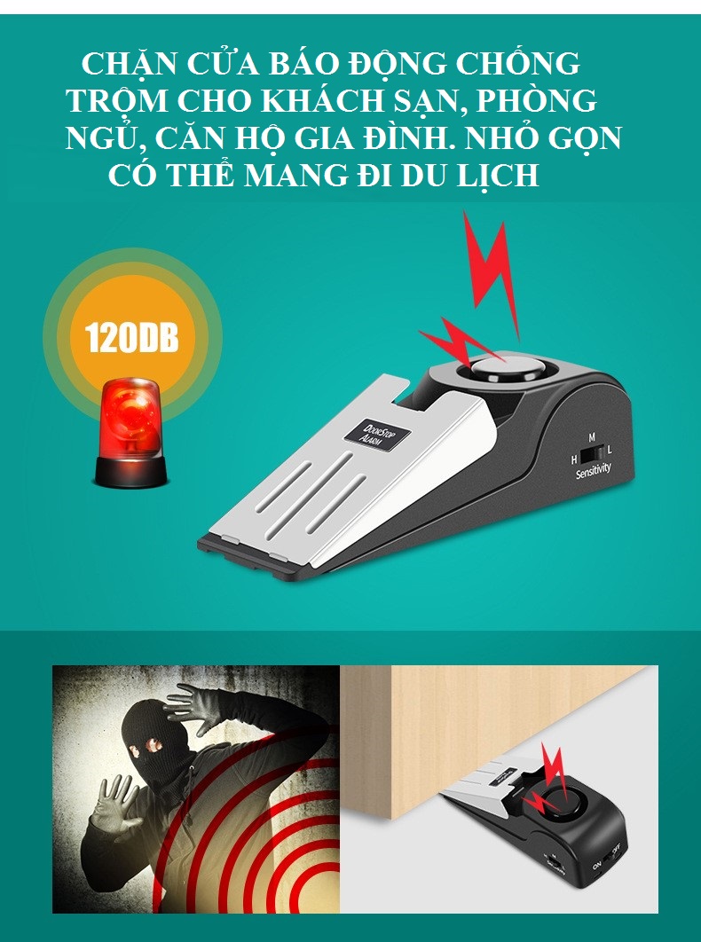 Cảm biến báo động chống trộm chặn cửa ra vào, giúp ngăn chặn kẻ gian đột nhập  - Tặng kèm pin 9V