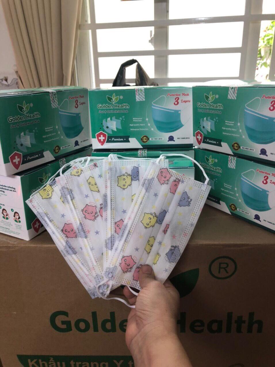 [HCM]Hộp 50 cái khẩu trang y tế kháng khuẩn thời trang hình mèo hồng xinh xắn