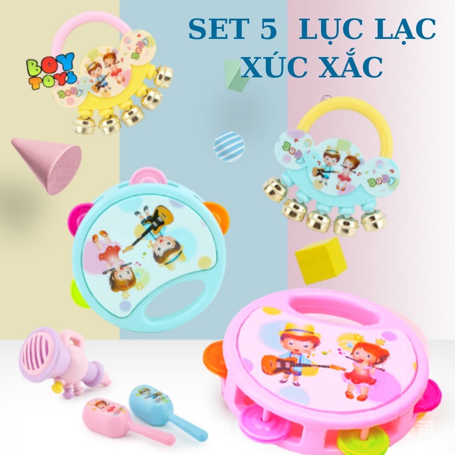 Bộ đồ chơi xúc xắc lục lạc 5 món thích thú cho bé yêu