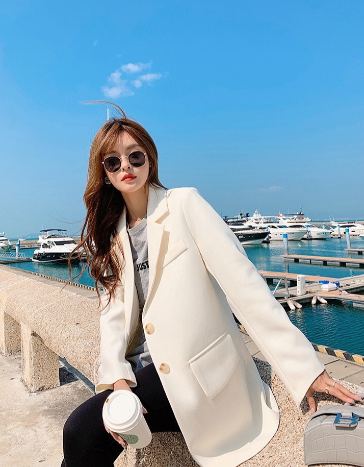 Áo blazer vest nữ 1 lớp dài tay phối nút kiểu dáng trẻ trung
