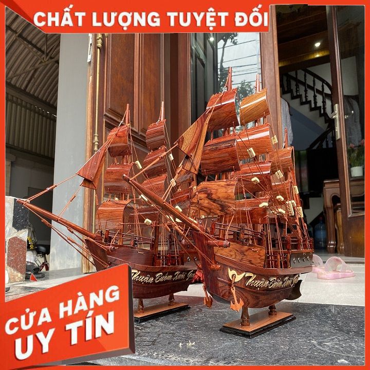 Thuyền THUẬN BUỒM XUÔI GIÓ Dài 55cm [Gỗ Cẩm Lai]