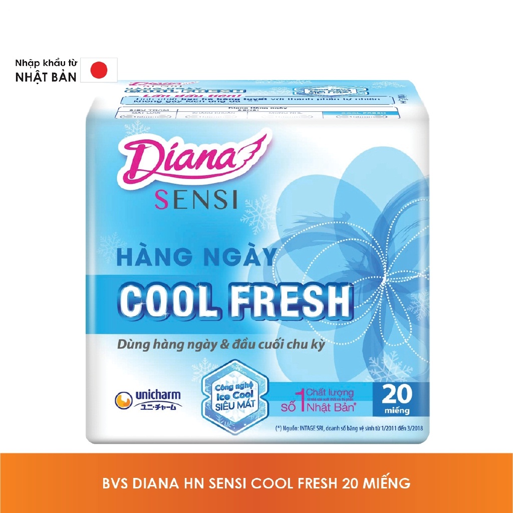 Băng vệ sinh Diana hằng ngày coolfresh 20 miếng