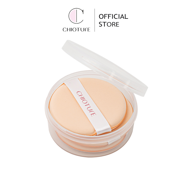 Bông trang điểm. Bông tán phấn Chioture , set 3 miếng bông tán phấn nước bông tán kem nền, dùng được 2 mặt, miếng bông mềm mịn