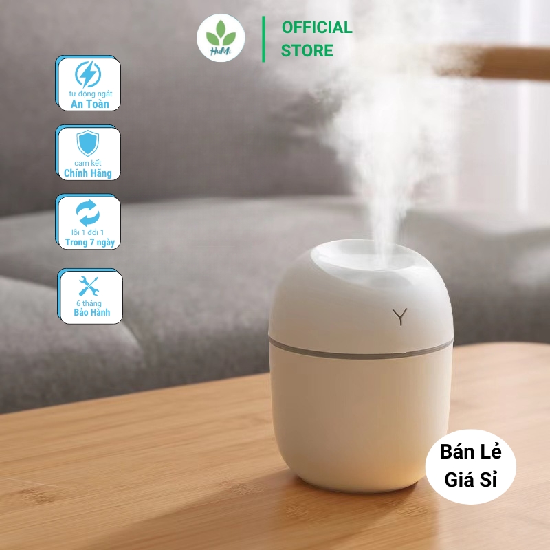 ( Tặng 1 Tinh Dầu ) Máy Xông Tinh Dầu Mini Humidifier 220ml Máy Phun Sương Tạo Ẩm Khuếch Tán Tinh Dầu Tỏa Hương Thơm Giúp Thơm Mát Xua Đuổi Muỗi & Côn Trùng Khủ Khuẩn Ô tô