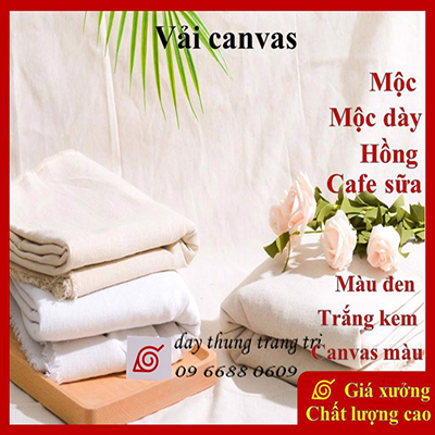 Vải canvas mộc, 100%cotton, vải bố canvas, vải bố, vải canvas, may túi tote, phông nền chụp ảnh, canvas decor, rèm cửa, trải bàn, thêu vải, tập thêu