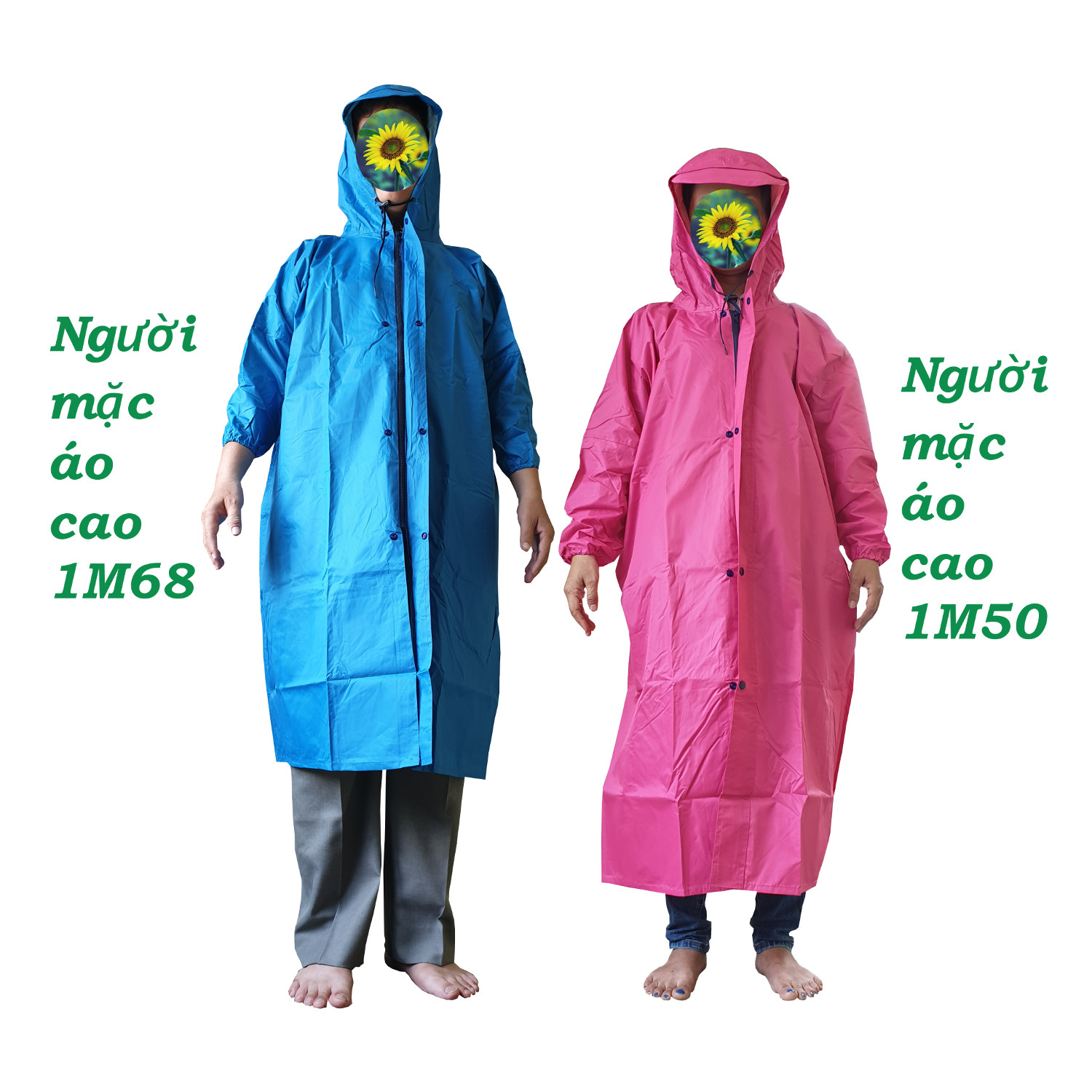 Áo Đi Mưa Vải Dù Vảy Cá Khoá Kéo Phía Trước Cao Cấp Kara (Nhiều Màu)