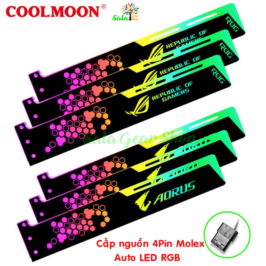 Đỡ card vga coolmoon aorus - rog auto led rgb