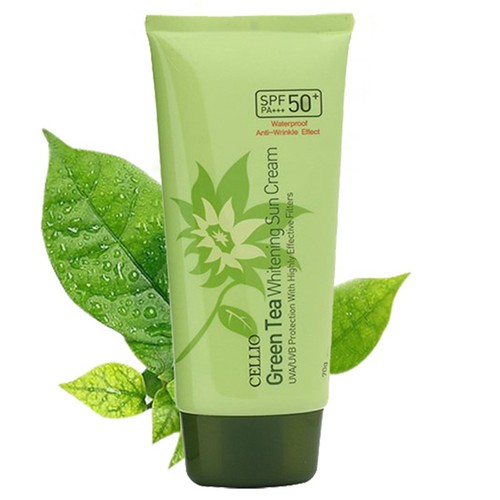 Kem chống nắng trà xanh Cellio Green Tea Whitening Sun Cream SPF 50+ Chính hãng Hàn Quốc Bảo Vệ Tuyệt Đối Làn Da Bạn