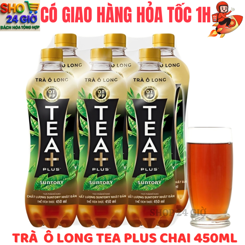 Olong Tea Plus Chai 1 Lốc 6 Chai 450ml - Shop 24 Giờ