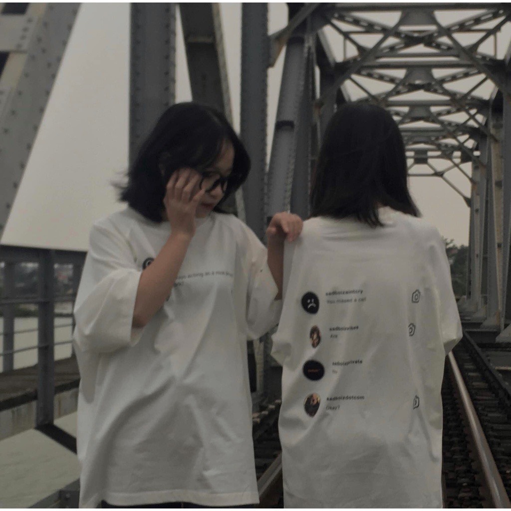 Áo Thun Tay Lỡ Form Rộng SADBOI NICE Màu Trắng Màu Đen Thun Cotton 4 Chiều áo phông nam nữ tee