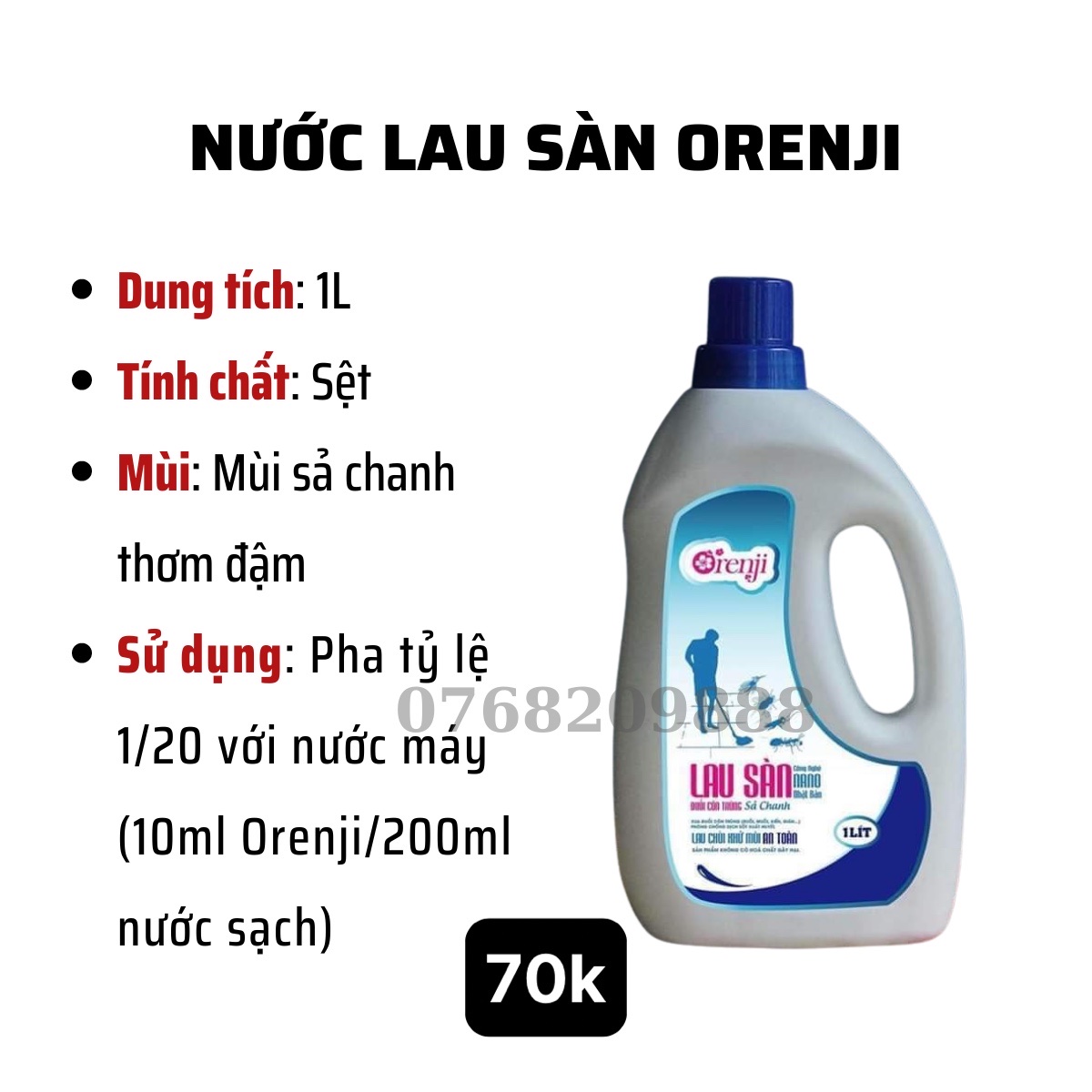 Nước lau sàn hữu cơ Orenji, NanoS cho Robot hút bụi lau nhà DEBOT / ILIFE / LIECTROUX/ DREAME