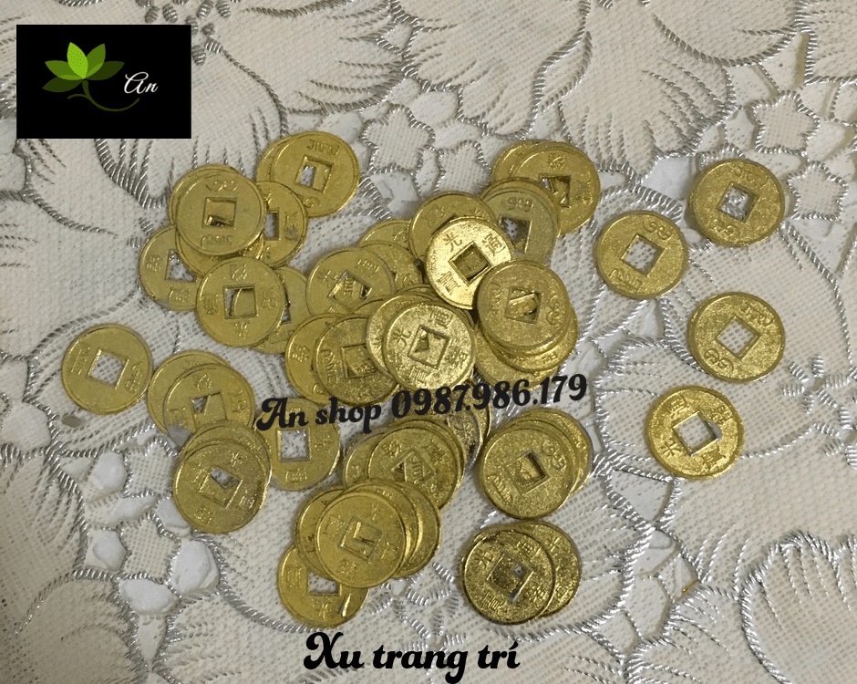 Đồng xu cỡ nhỏ trang trí, nguyên liệu làm cây Kim Tiền