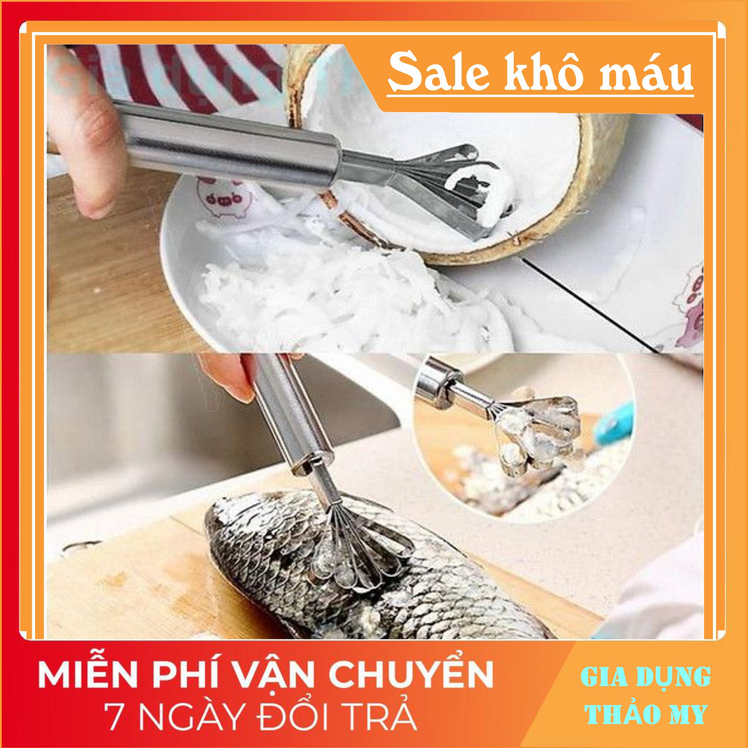 Dụng cụ đánh vảy cá - nạo dừa 2 trong 1 siêu tiện dụng
