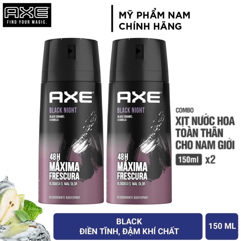 HOÀN TIỀN 15% - Combo 2 Chai xịt Khử Mùi AXE 150ml - hàng nhập khẩu