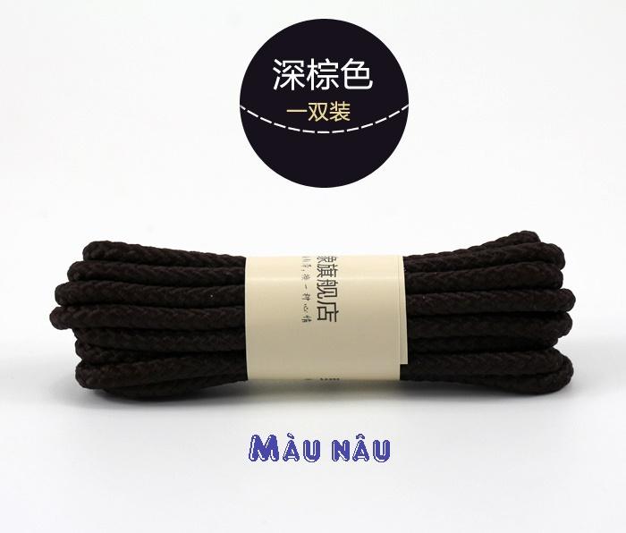 Dây giày tròn cho giày da, giày bốt nam nữ 80-120cm (nhiều màu)
