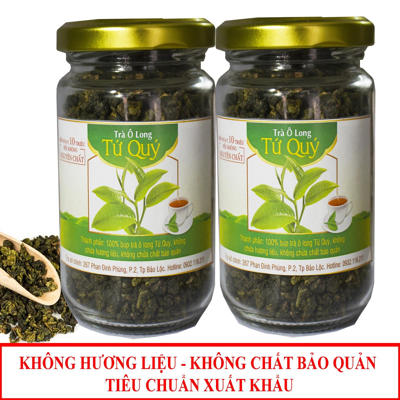 Trà Ô Long Tứ Quý 2 hũ x100gr ,không hương liệu, không chất bảo quản, cam kết đổi trả nếu không vừa ý