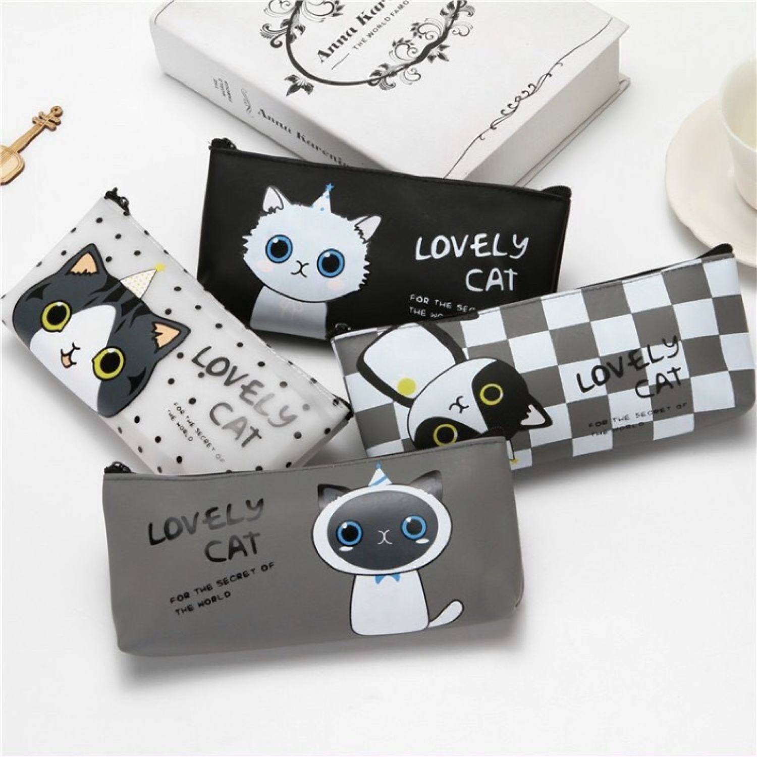 Túi đựng bút chống thấm nước hình mèo lovely dễ thương