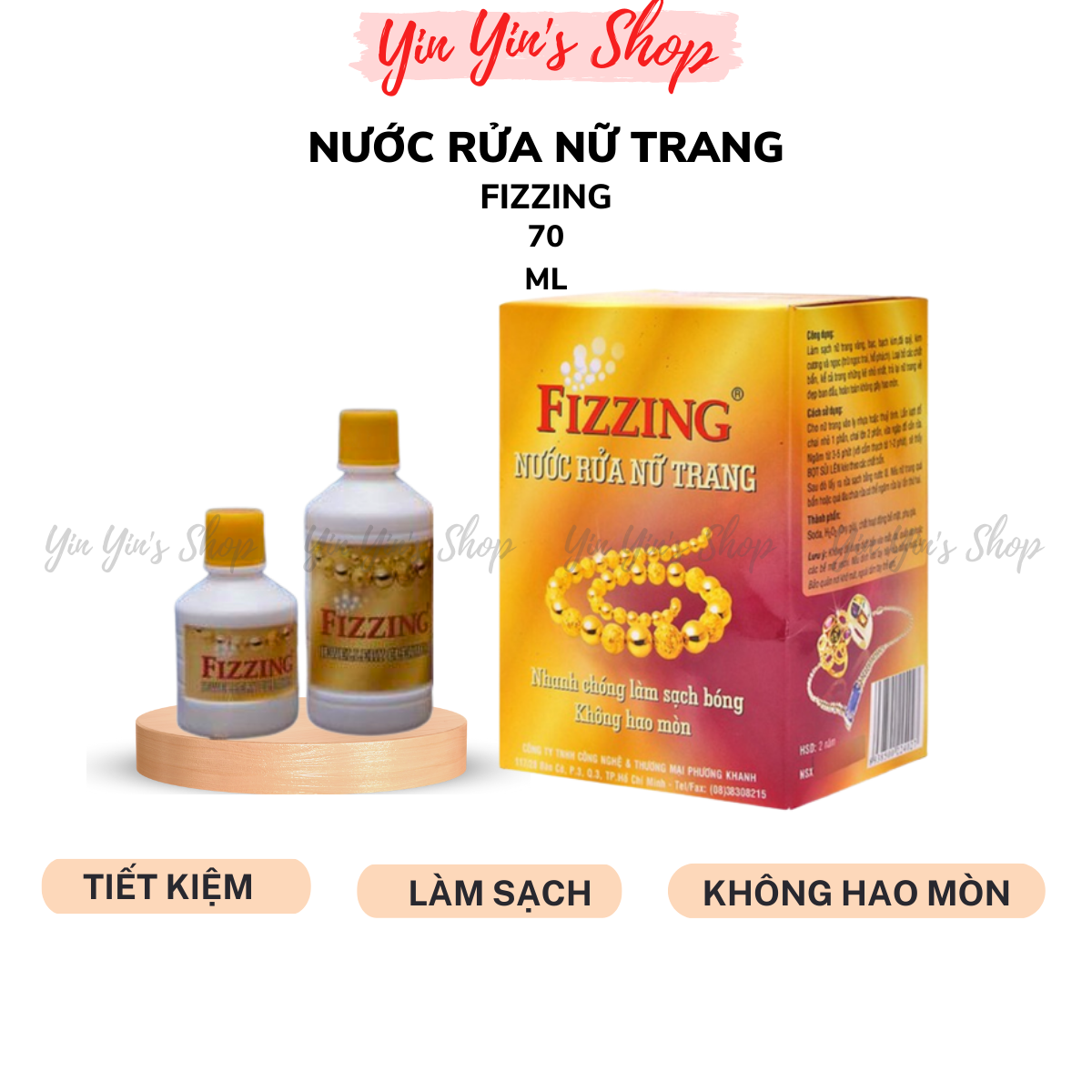 Nước Rửa Nữ Trang Nước Rửa Trang Sức Vàng Bạc Fizzing Dung Tích 70Ml Làm Sạch Và Làm Sáng Vàng Bạc Hoàn Toàn Không Gây Hao Mòn