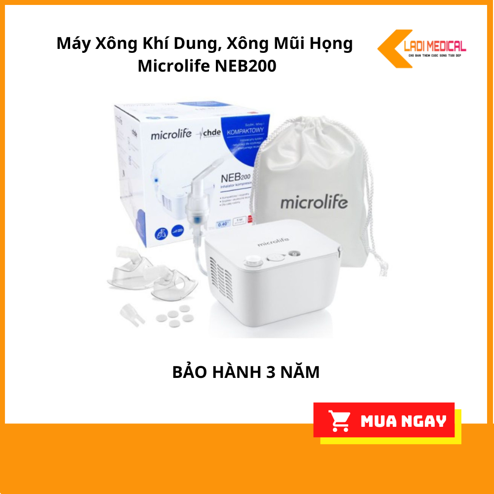Máy Xông Khí Dung , Xông Mũi Họng Microlife NEB200