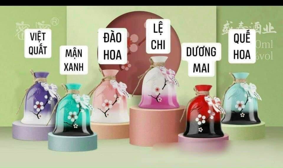 Nữ nhi hồng phiên bản mới Bình 500ml - Bình nước hoa quả nữ nhi hồng, hoa văn cổ trang
