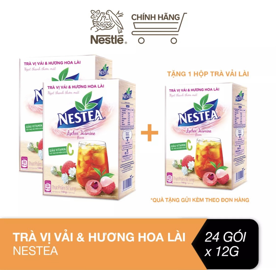 [HCM][Tặng 1 hộp trà vải lài] Combo 2 hộp trà Nestea vị vải & hương hoa lài hộp(12 gói x 12g)] SHOP EUDORA