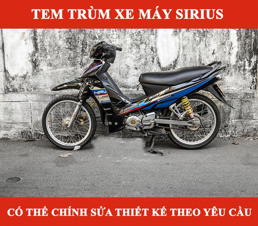Tem trùm xe sirius xanh đen HP4, team dán xe máy sirius, team trùm sirius, team trùm sirius, tem xe sirius, tem trùm sirius, tem xe sirius xanh đen HP4