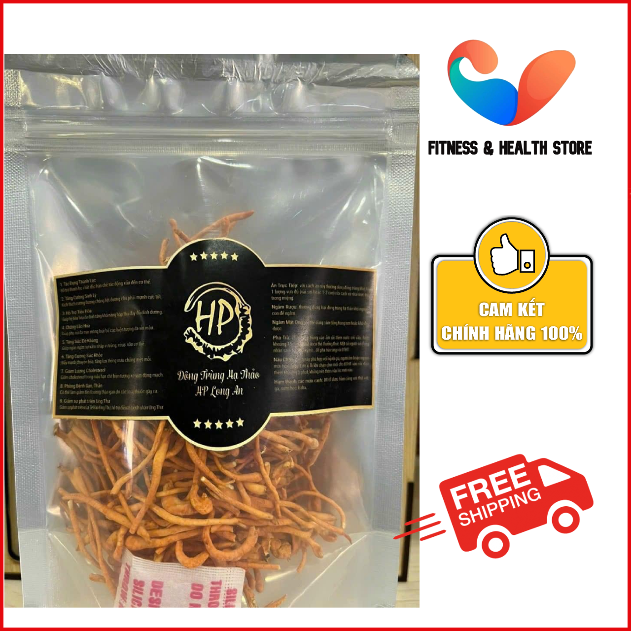 Đông trùng hạ thảo thượng hạng sấy khô thăng hoa túi zip