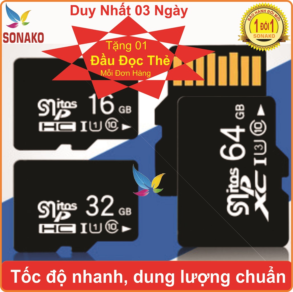 Thẻ nhớ 32Gb, Thẻ nhớ MicroSD 32Gb, Thẻ nhớ điện thoại, camera hành trình - Sonako