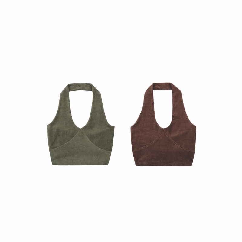 Áo croptop yếm pradies velvet halter