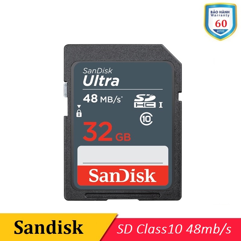 Thẻ nhớ sdhc sandisk ultra class 10 48mb/s - 32gb