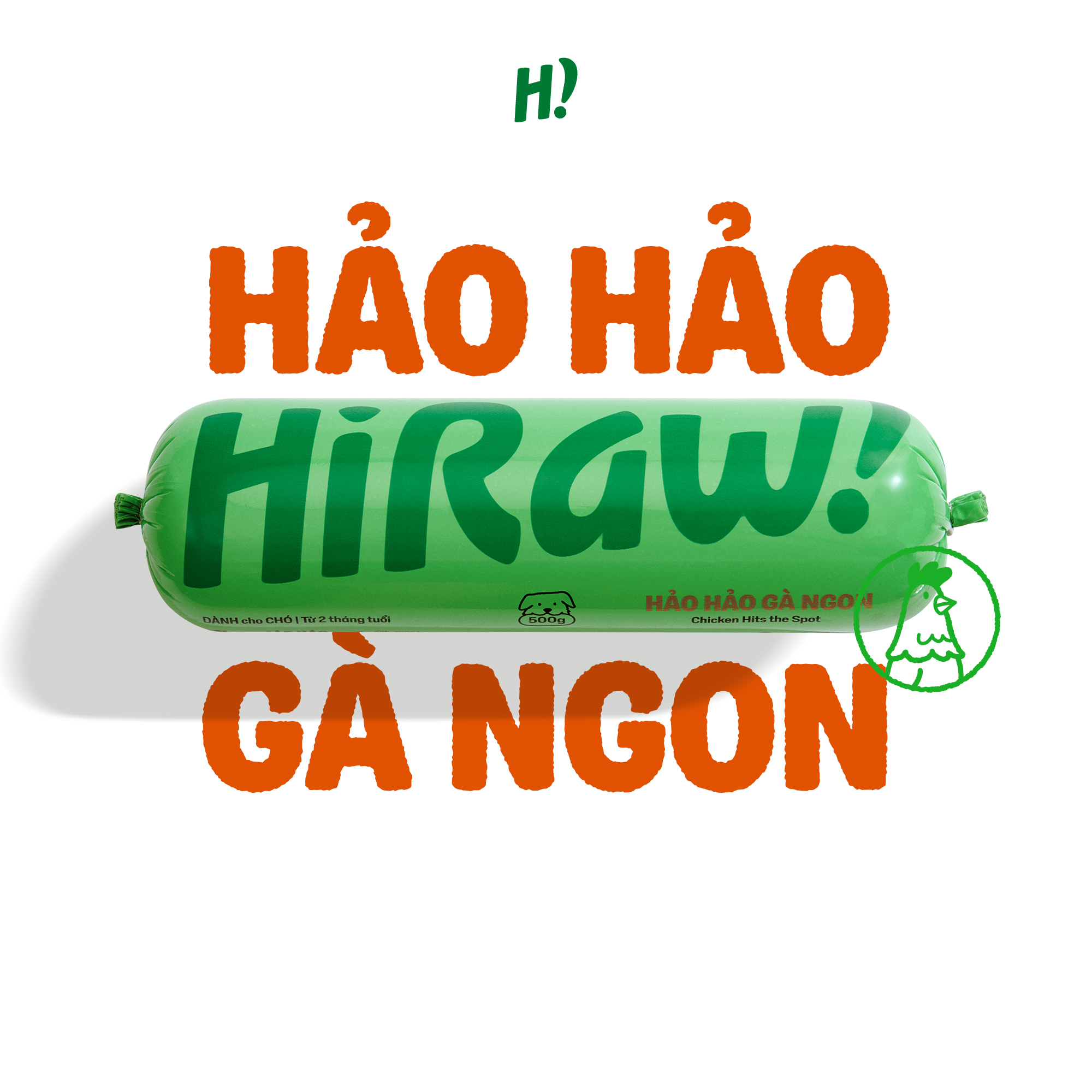 Ship Hỏa Tốc HCM - HI RAW! - Hảo Hảo Gà Ngon 500g - Raw Meat cho Chó từ 2 tháng tuổi